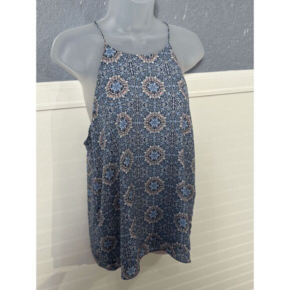Anthropologie Paper Crane Women’s Sleeveless Flowy Printed Blouse Blue - Picture 4 of 6